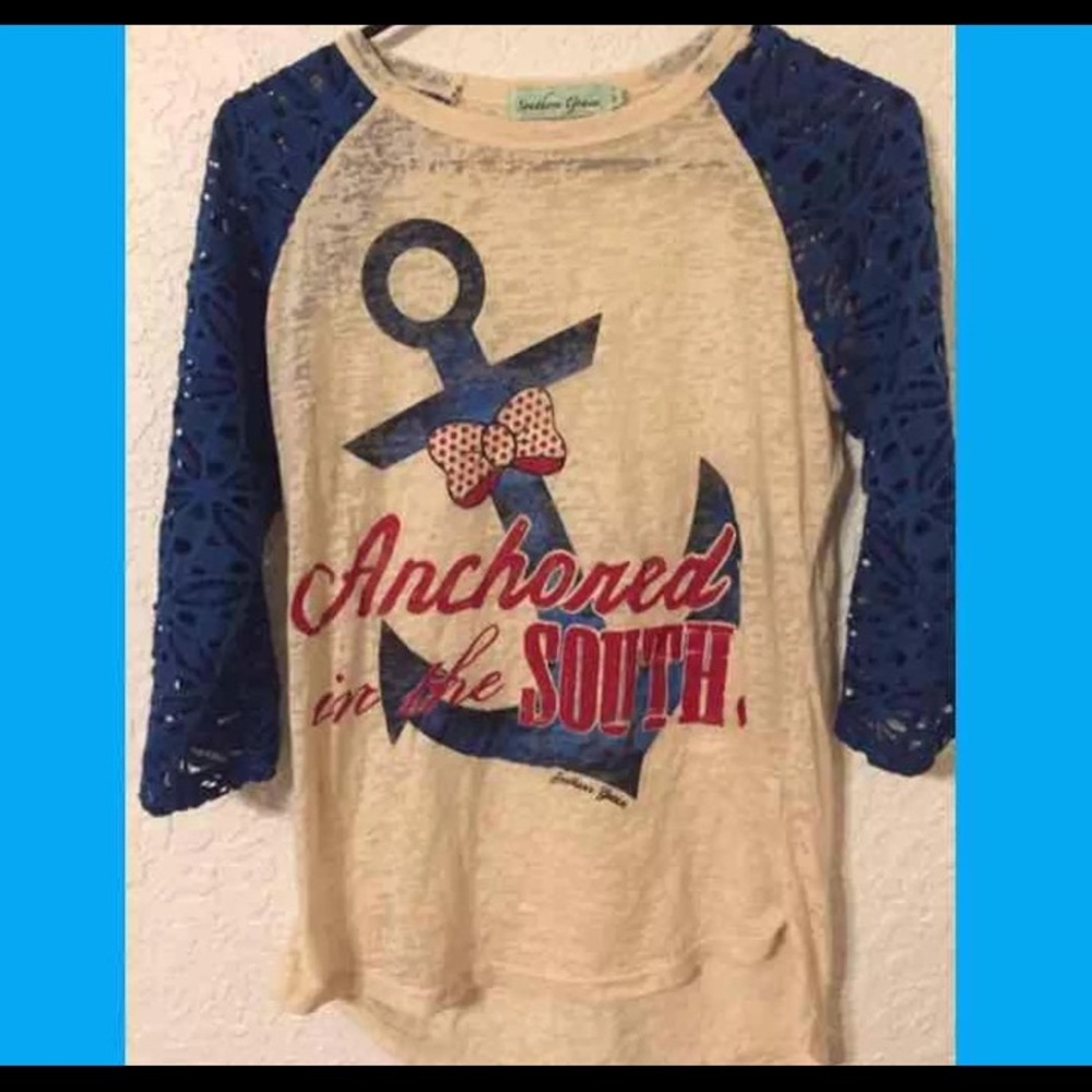 Raglan Lace Sleeve Top